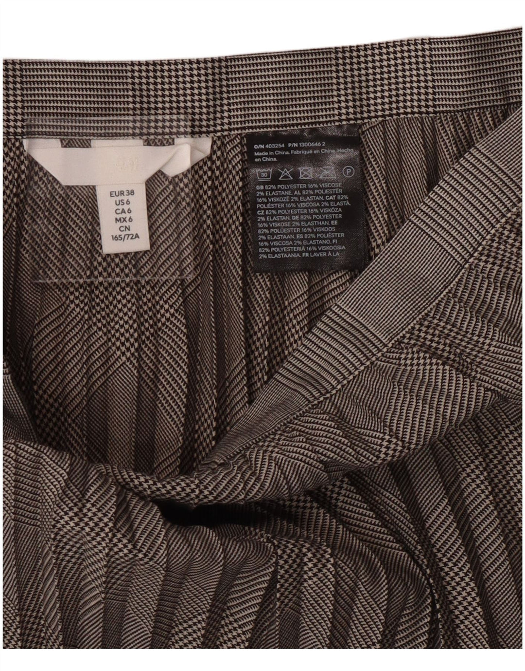 H&M Saia feminina plissada com faca EU 38 Médio W28 Cinza Houndstooth Poliéster