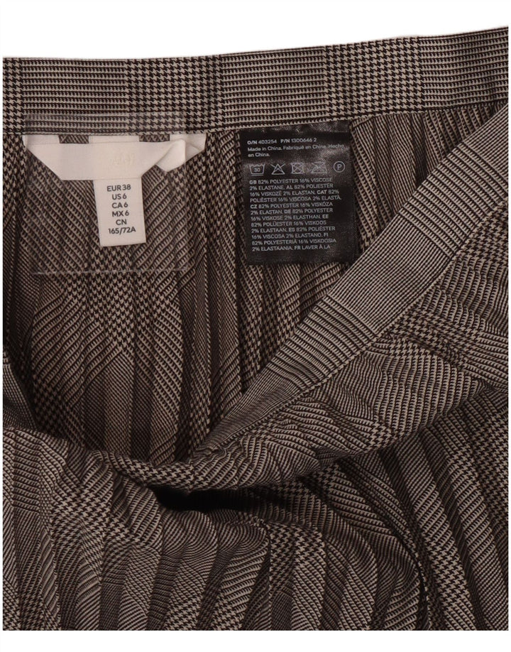 H&M Saia feminina plissada com faca EU 38 Médio W28 Cinza Houndstooth Poliéster