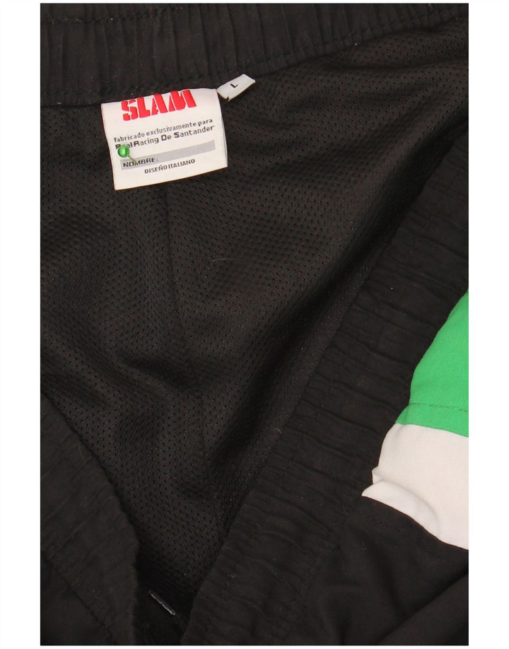Calça de treino masculina Slam grande poliéster colorblock preto