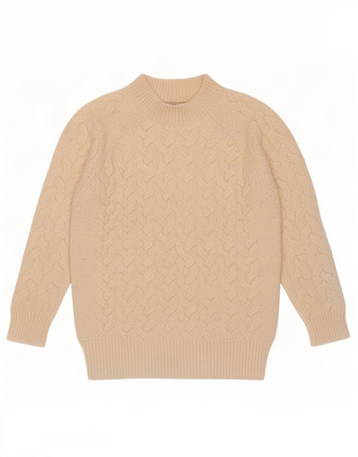 Suéter feminino Marks & Spencer com gola tartaruga Reino Unido 14 médio bege