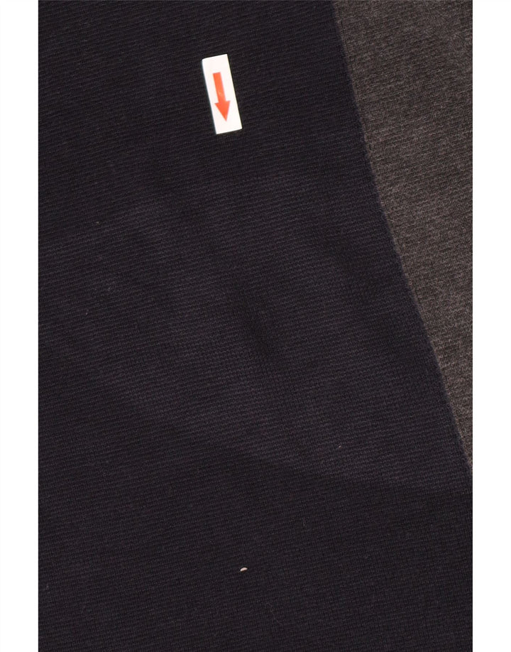 Zara Top masculino manga comprida médio azul marinho colorblock acrílico