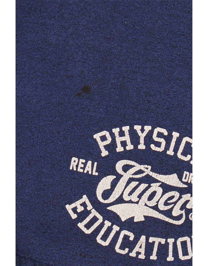 Superdry Mens Graphic Sport Shorts Médio Azul Algodão
