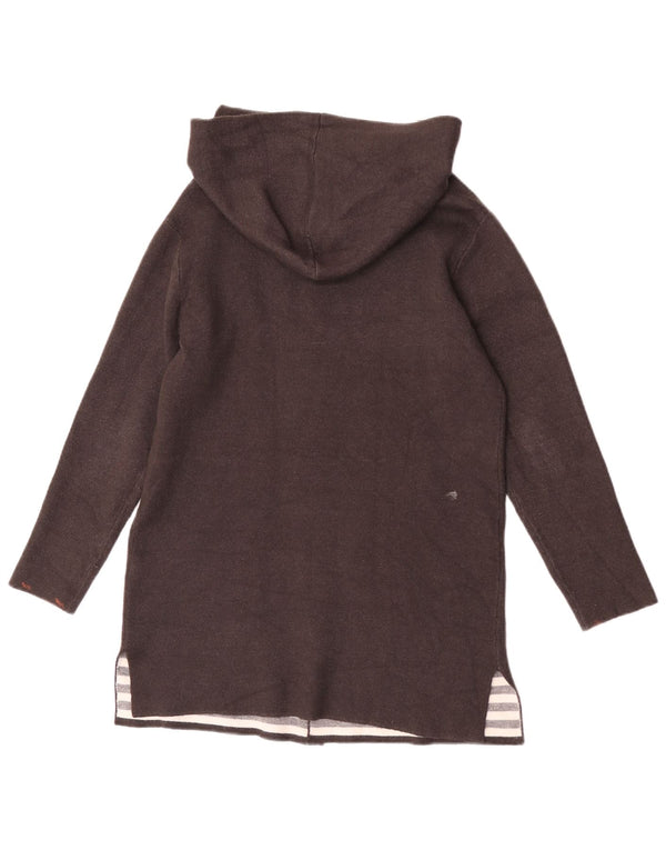 Zara Suéter cardigã feminino com capuz e palangre 13-14 anos cinza viscose