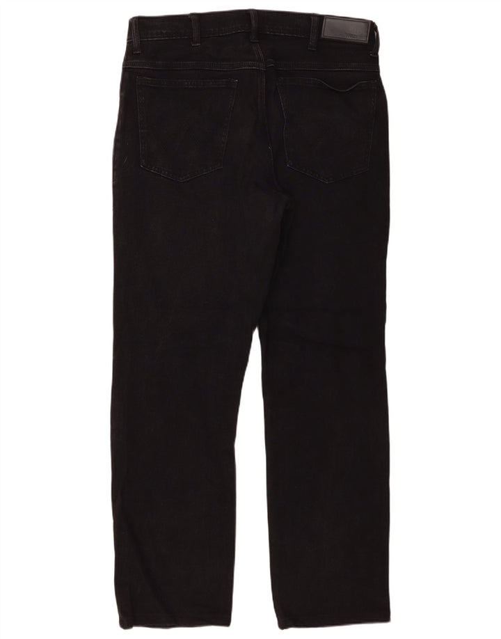 Wrangler Mens Straight Jeans W34 L29 Algodão Preto