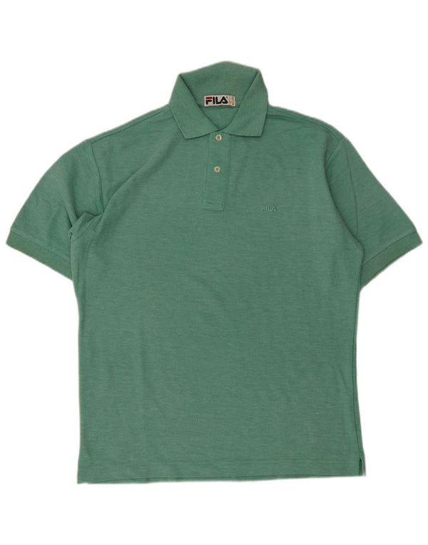 Camisa polo masculina Fila pequena algodão verde