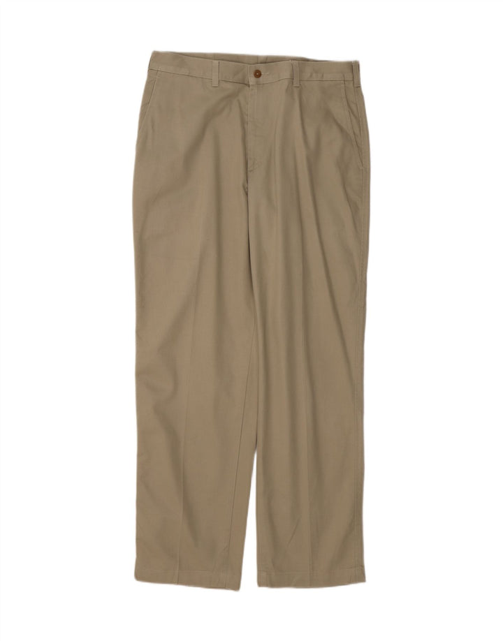 Calça chino reta masculina VINTAGE W34 L30 bege