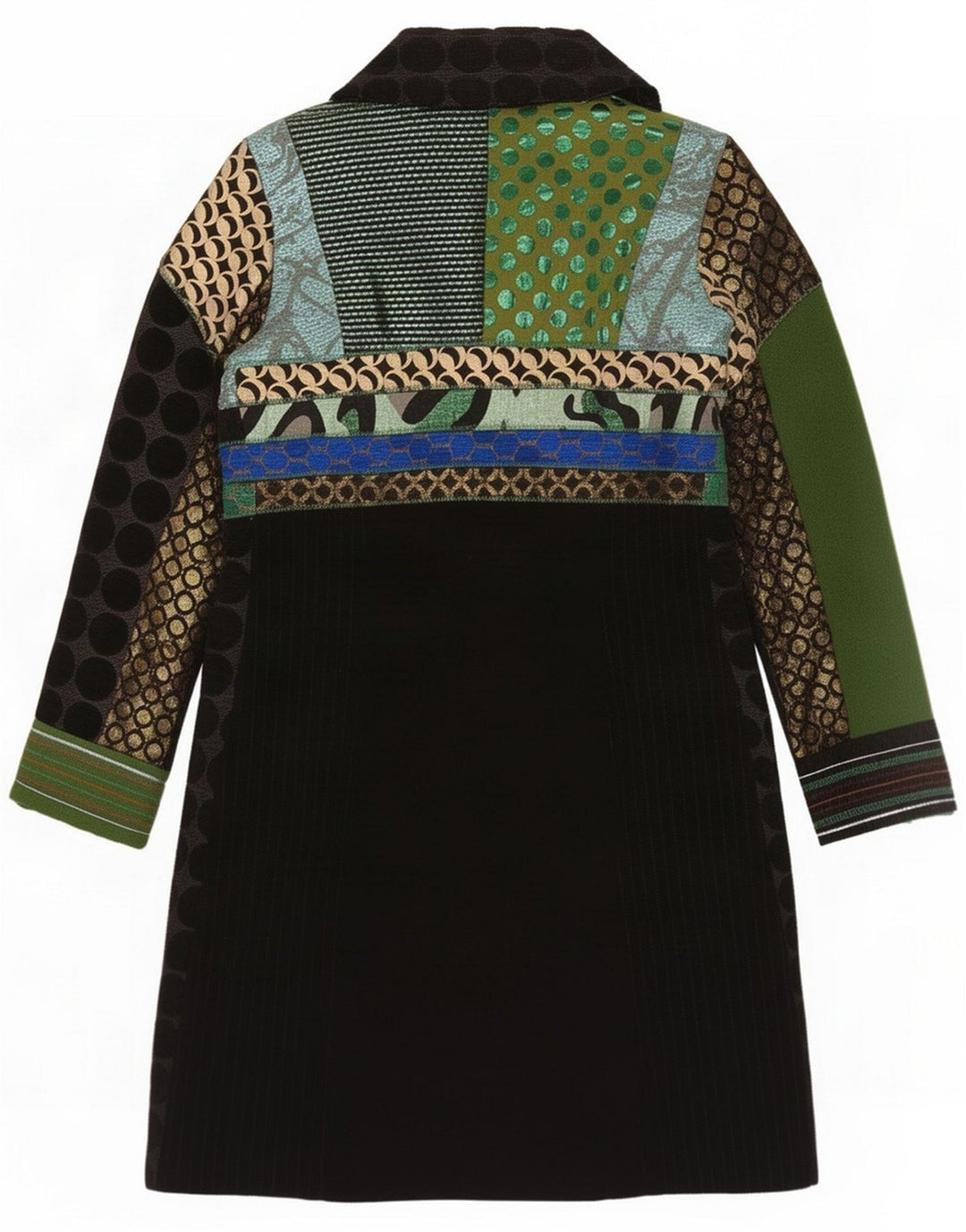 Sobretudo feminino Desigual EU 38 Patchwork multicolorido médio