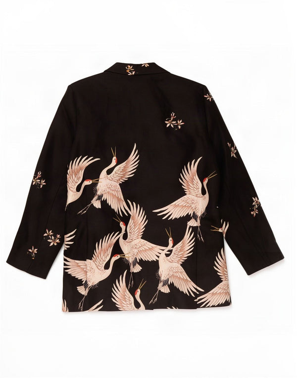 Top cardigã feminino Zara com padrão abstrato Reino Unido 14 poliéster preto médio