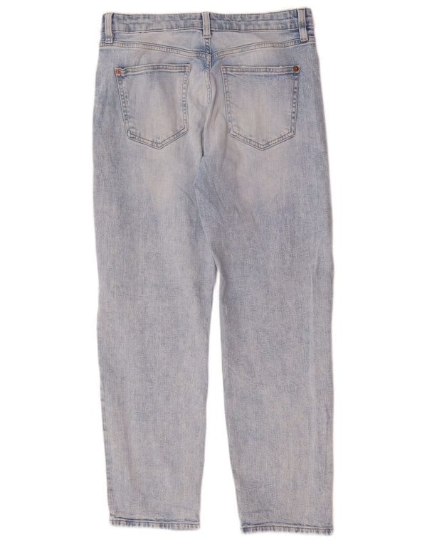 Calça jeans feminina Marks & Spencer Boyfriend Slim UK 12 médio W32 L28 azul