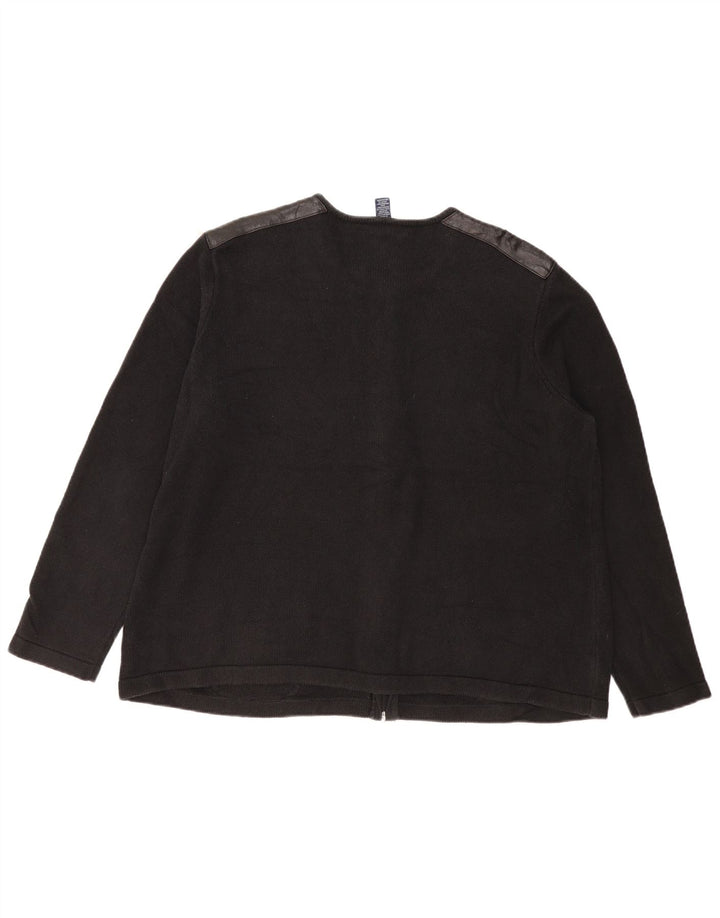 Suéter cardigã feminino CHAPS UK 22 3XL algodão preto