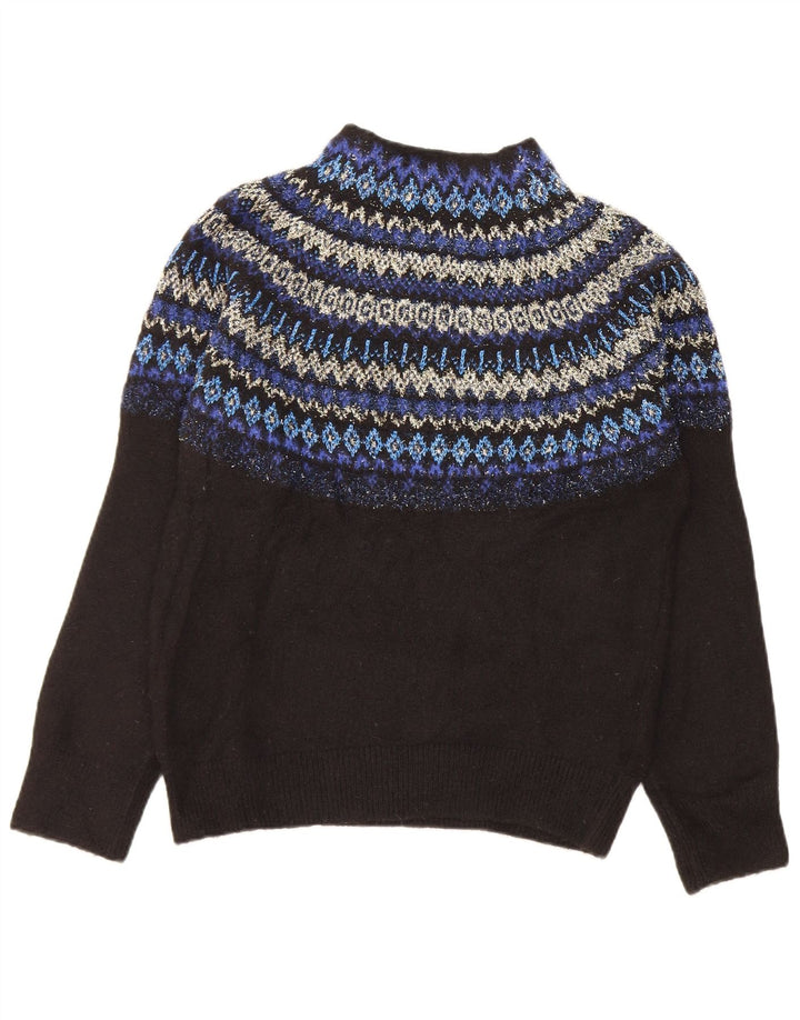 Suéter feminino Marks & Spencer com gola tartaruga Reino Unido 10 pequeno preto