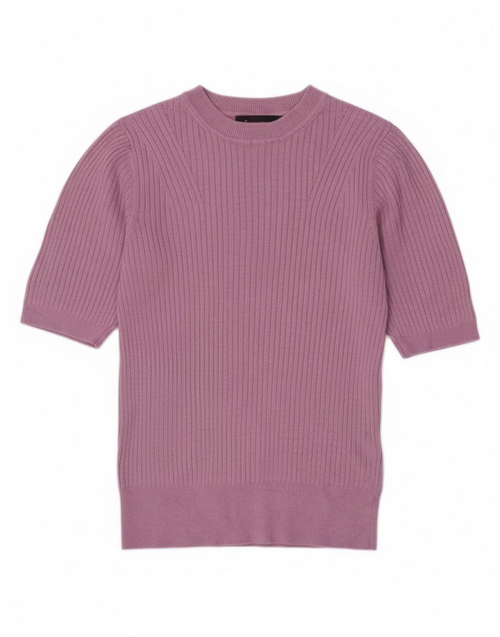 Suéter feminino Marks & Spencer com gola redonda Reino Unido 8 pequeno roxo