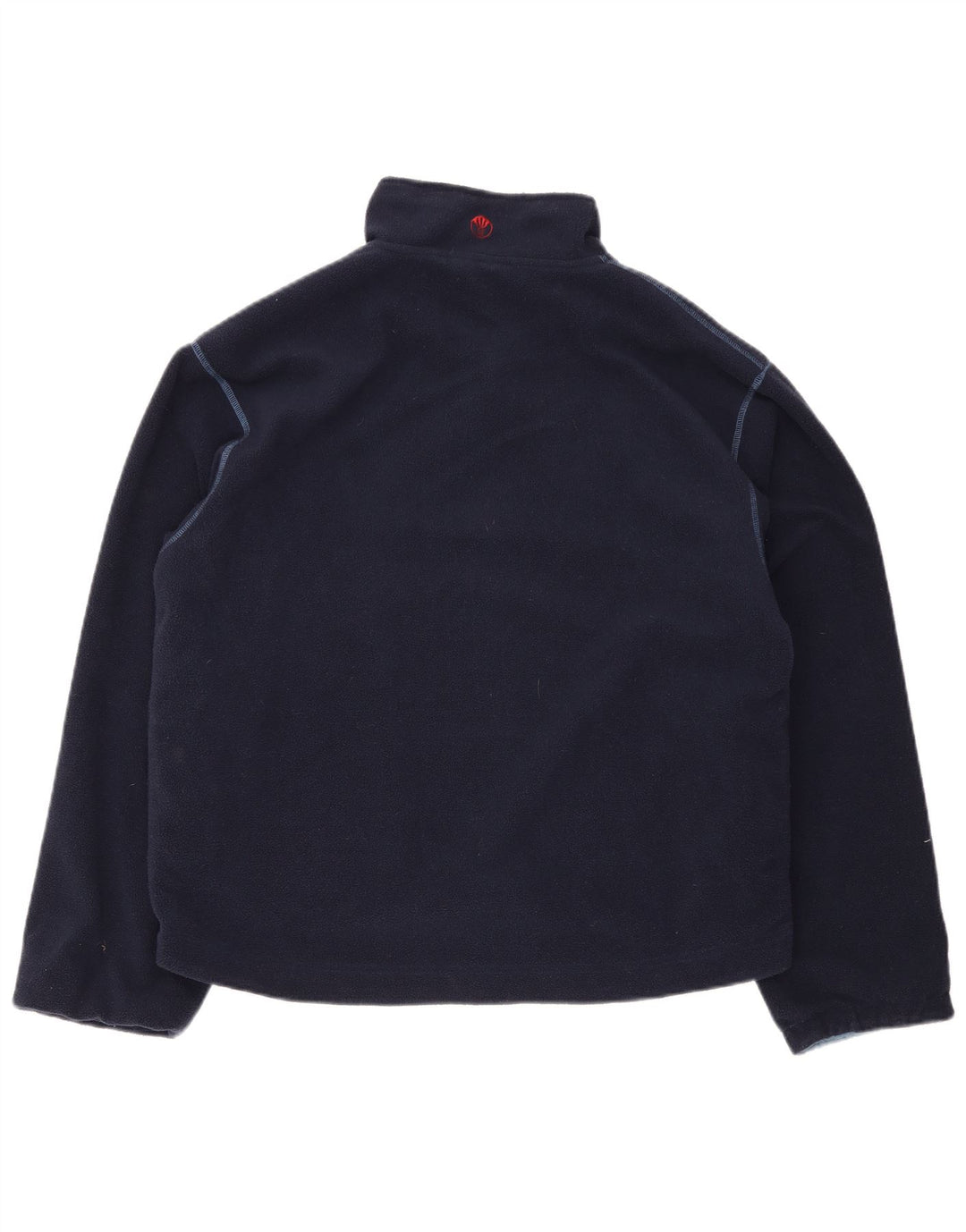 Fat Face Mens Zip Neck Reversível Fleece Jumper Médio Poliéster Azul Marinho