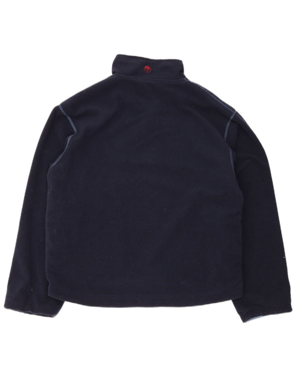Fat Face Mens Zip Neck Reversível Fleece Jumper Médio Poliéster Azul Marinho