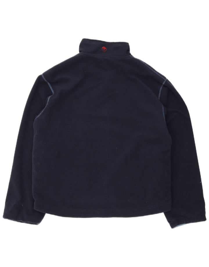 Fat Face Mens Zip Neck Reversível Fleece Jumper Médio Poliéster Azul Marinho