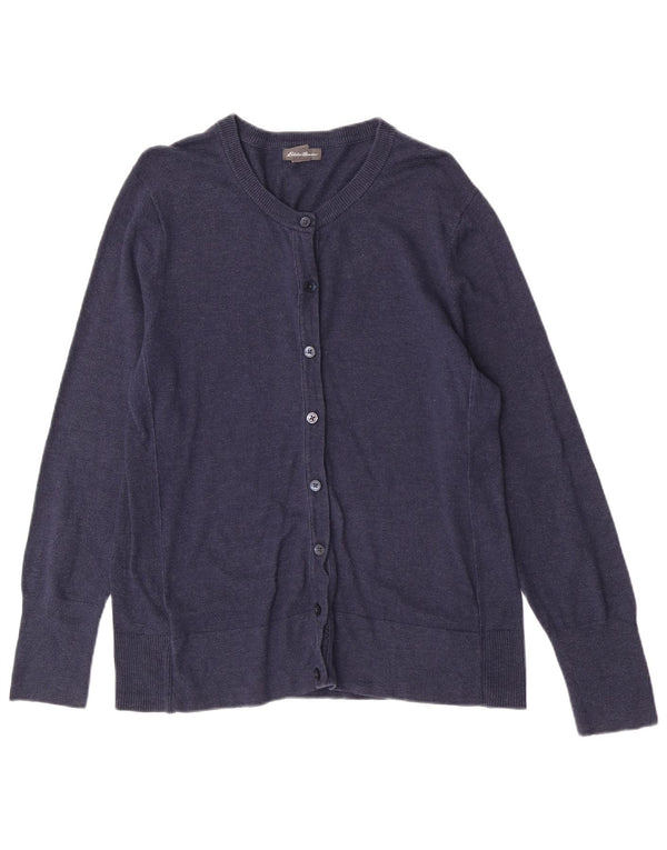 Suéter cardigã feminino Eddie Bauer de ajuste regular Reino Unido 14 grande azul marinho
