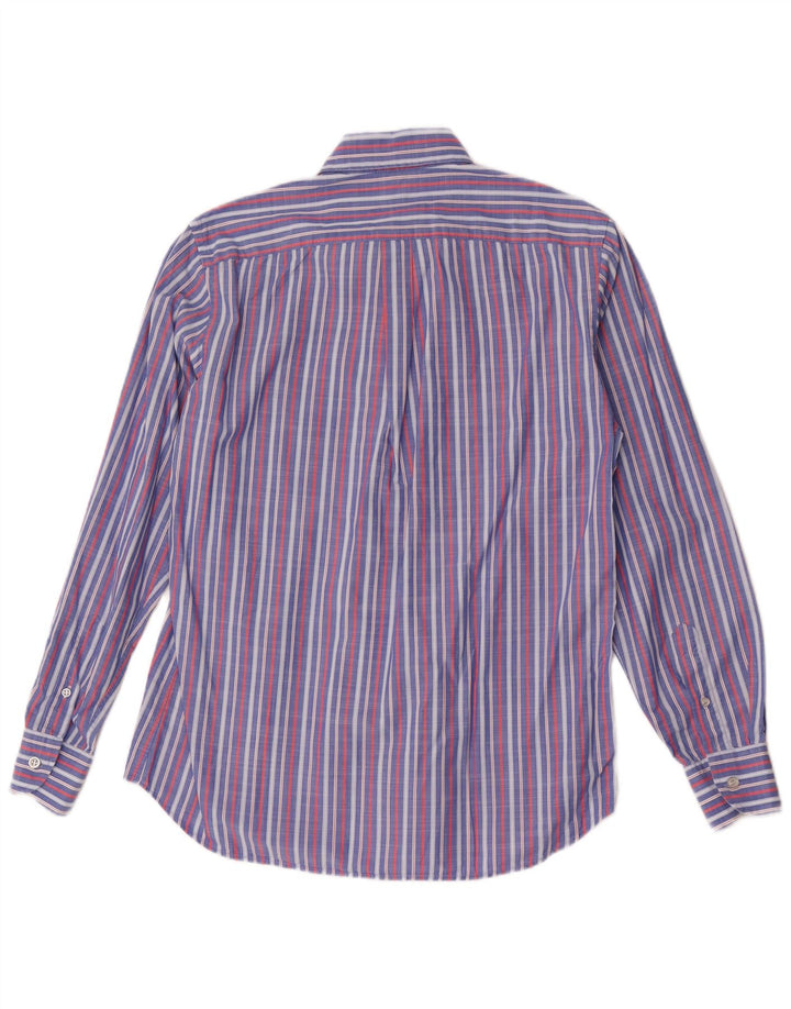Camisa Masculina Harmont & Blaine Regular Fit Azul Médio Listrada de Algodão