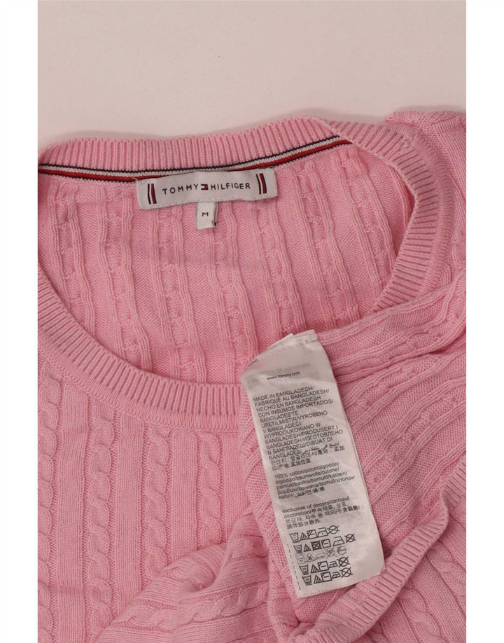 Suéter masculino Tommy Hilfiger com gola canoa médio algodão rosa
