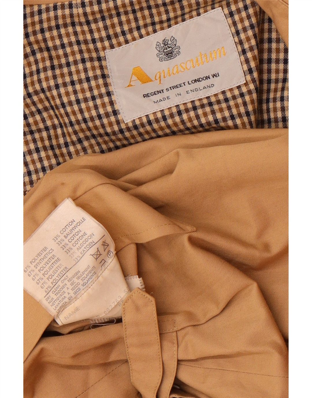 Jaqueta bomber masculina AQUASCUTUM UK 40 grande algodão bege