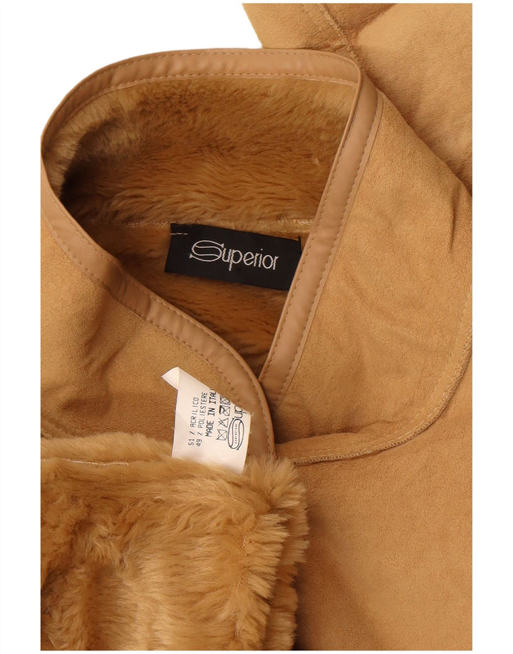 Jaqueta Sherpa Feminina Superior UK 18 XL Bege Acrílico