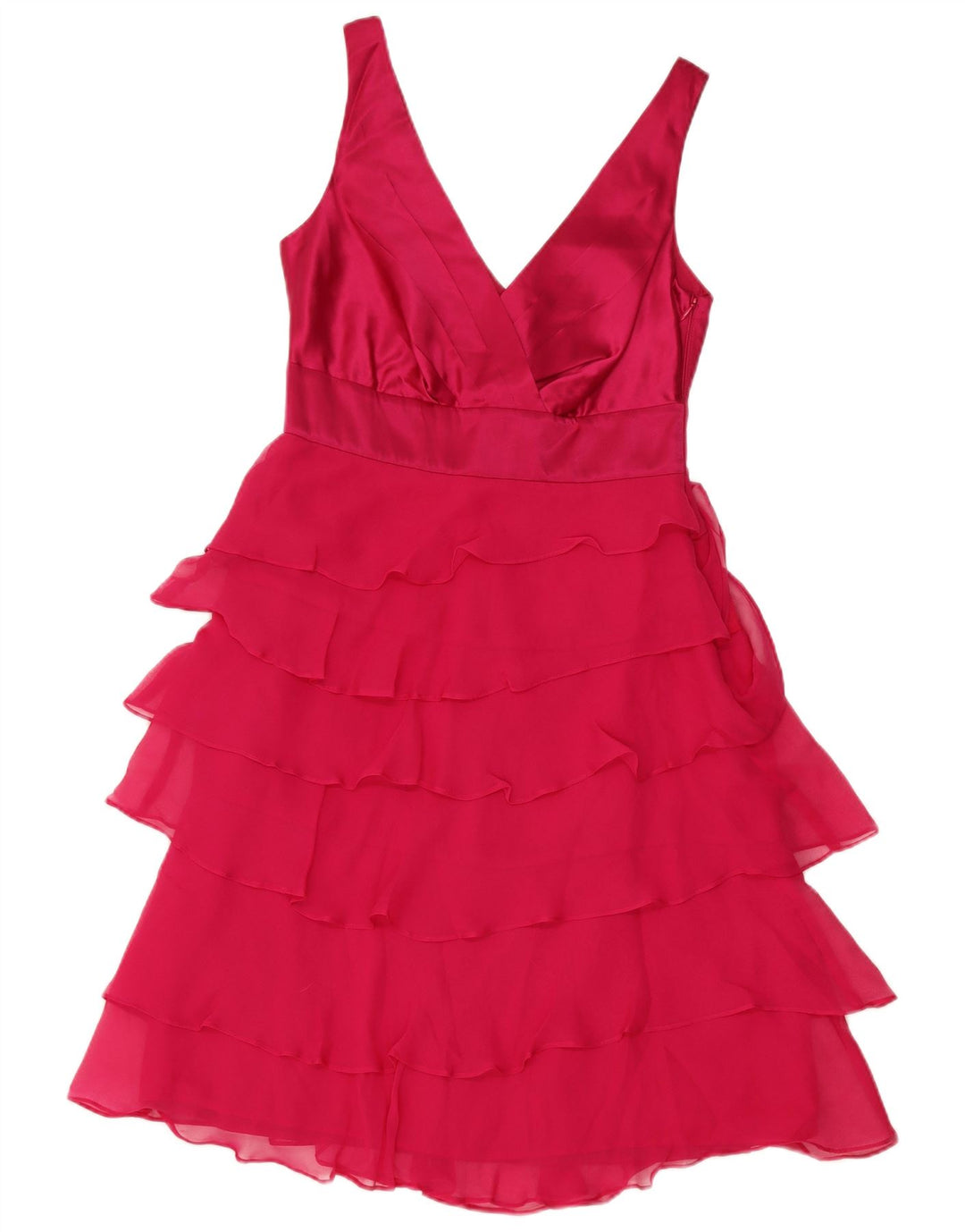 Vestido Monsoon Feminino em Camadas Reino Unido 8 Pequeno Seda Rosa