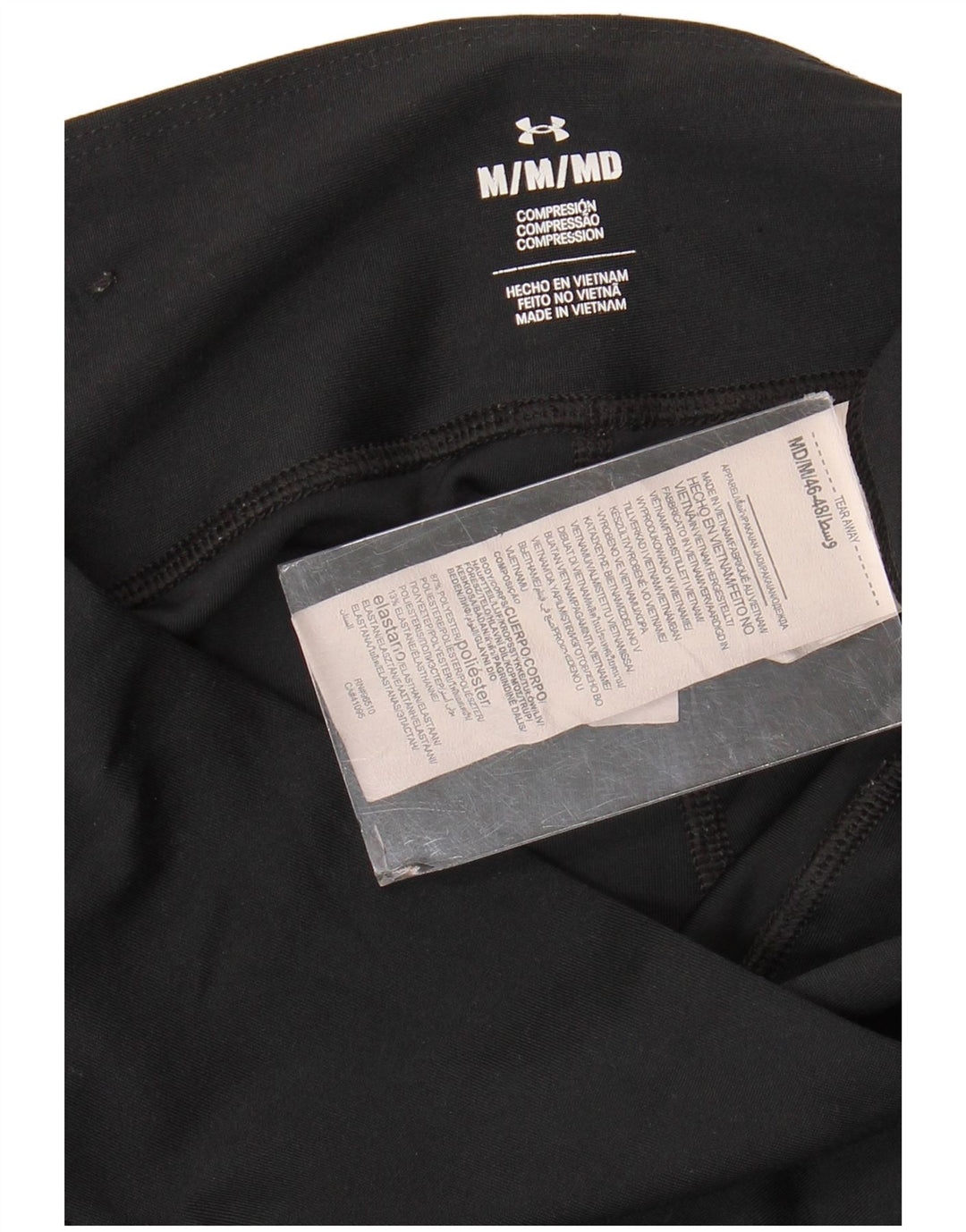 Under Armour Womens Crop Leggings UK 12 Médio Preto Colourblock Poliéster