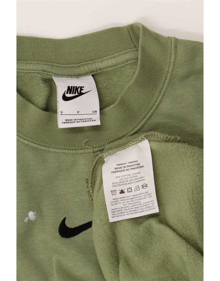 Nike masculino solto ajuste moletom jumper pequeno algodão verde