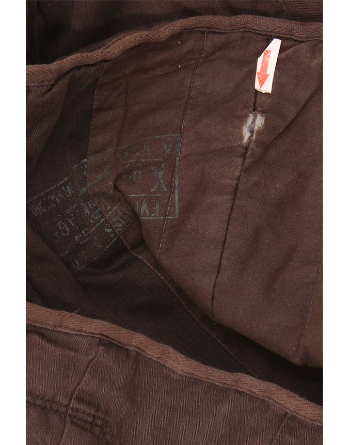 Jaqueta corta-vento feminina Levi's UK 10 pequena espinha de peixe marrom