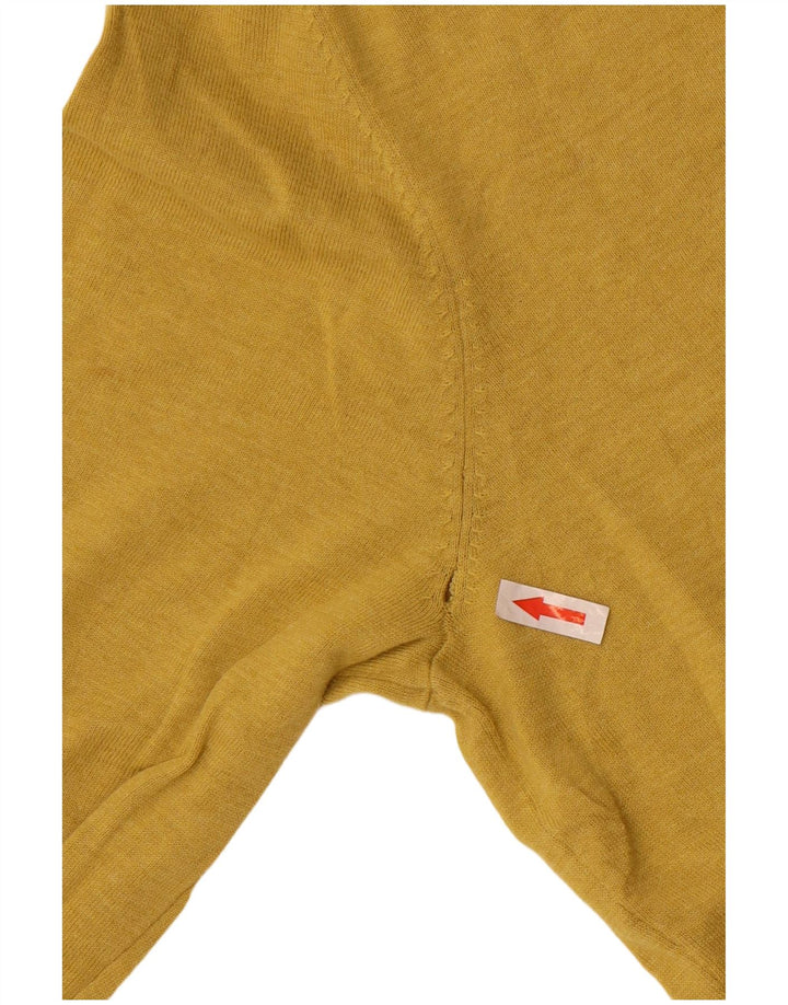 Suéter masculino Massimo Dutti com decote em V grande algodão amarelo