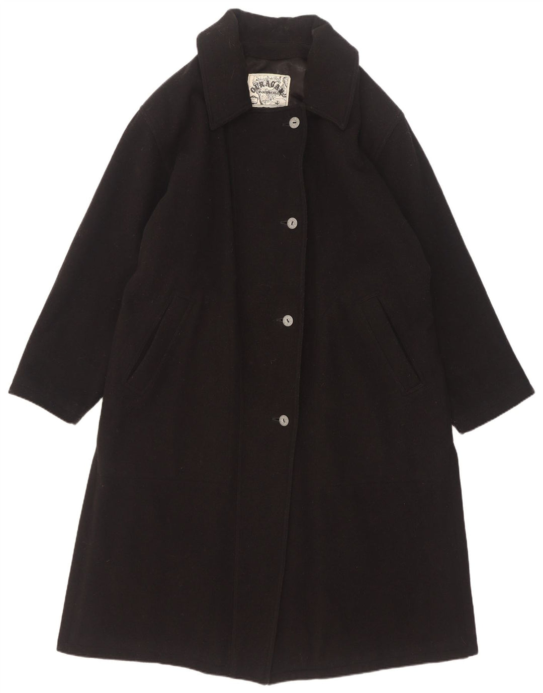 Sobretudo feminino Ouragan Yachting oversized IT 44 lã preta média