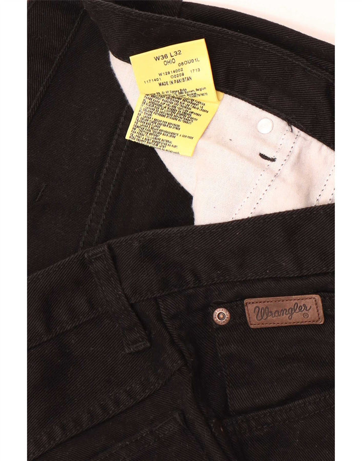 Wrangler Masculino Ohio Straight Jeans W36 L32 Algodão Preto