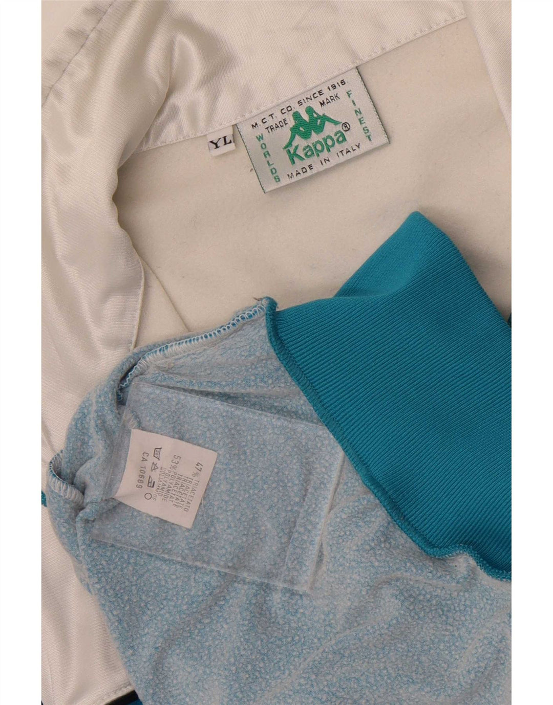 Jaqueta Kappa Boys Graphic Tracksuit 9-10 anos grande bloco colorido branco