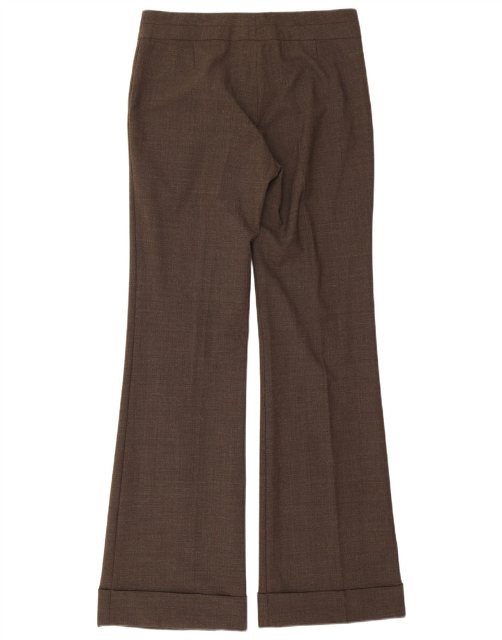 Calça feminina Naf Naf Flare EU 40 Médio W30 L33 Poliéster Marrom