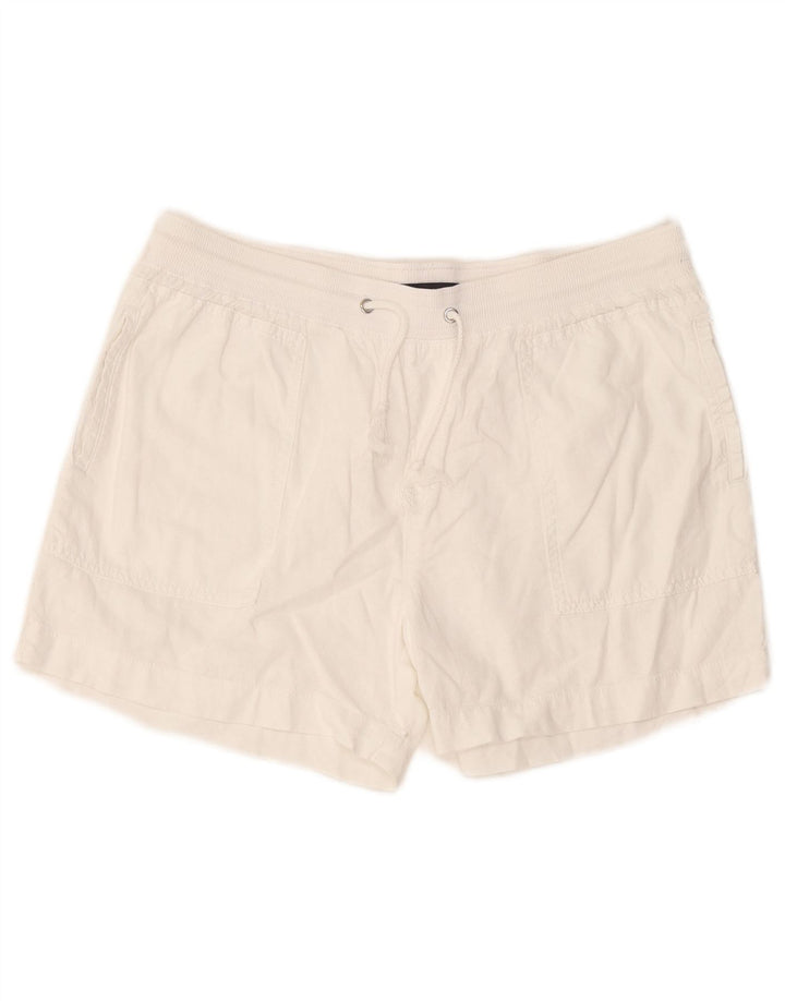 Shorts feminino Marks & Spencer Reino Unido 14 grande W32 linho branco
