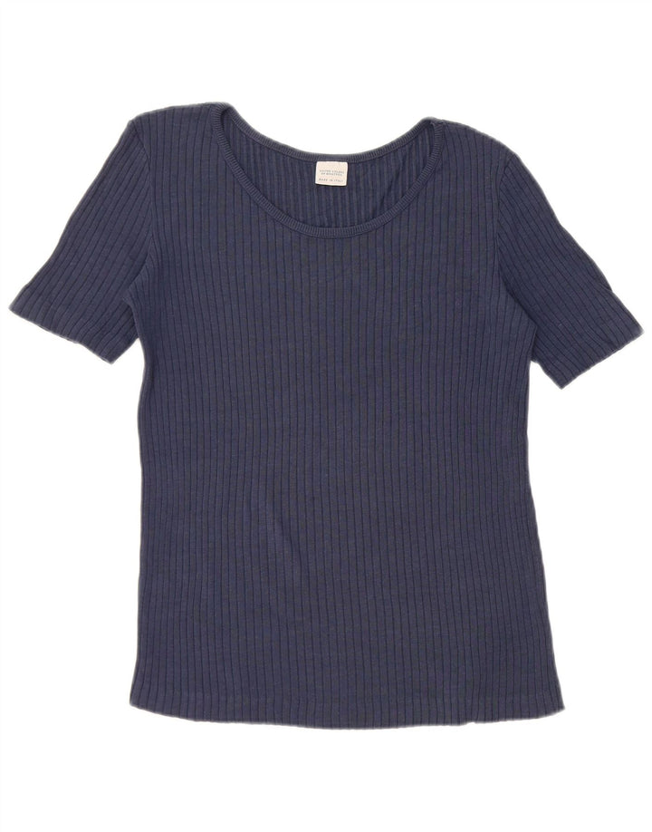 Camiseta feminina Benetton UK 12 médio azul marinho