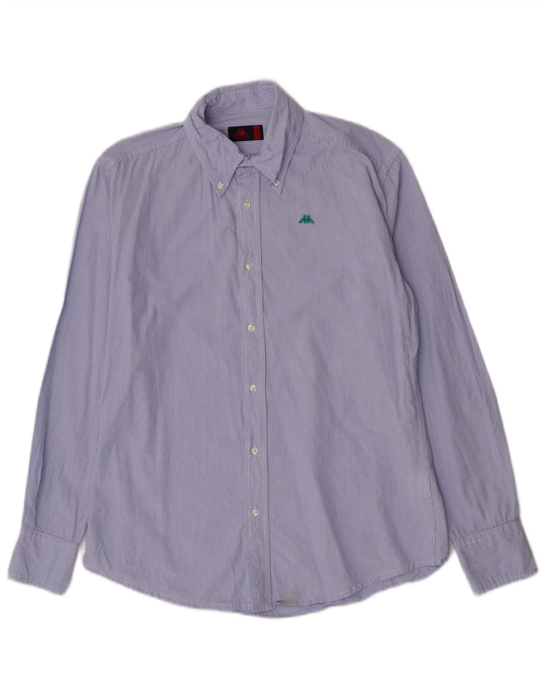 Camisa masculina Kappa grande algodão listrado azul