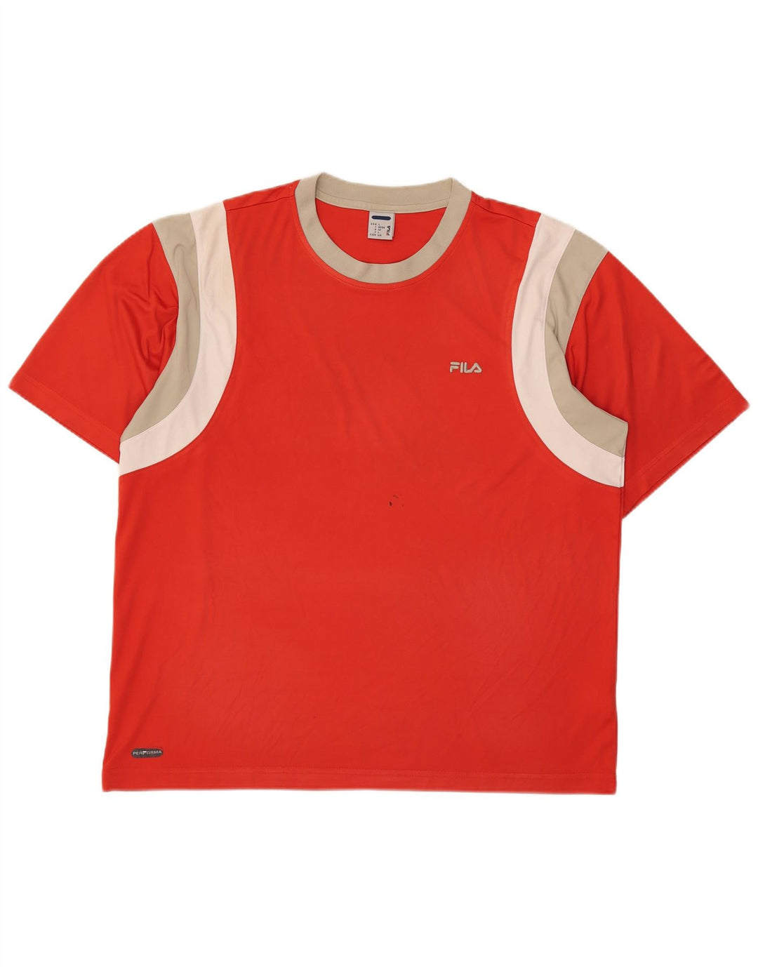 Camiseta masculina Fila Top IT 52/54 grande poliéster colorblock vermelho