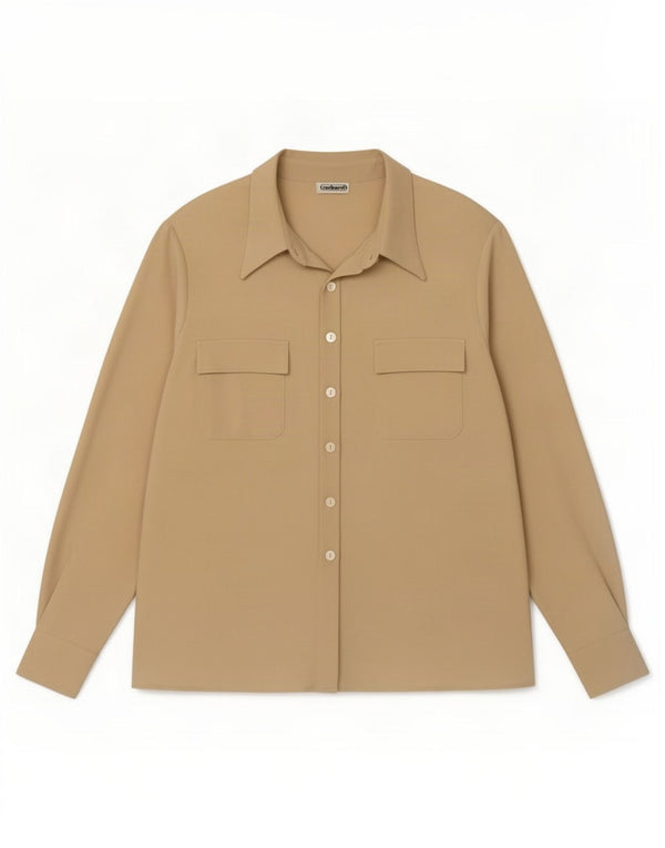 Camisa militar feminina Cacharel UK 14 grande bege