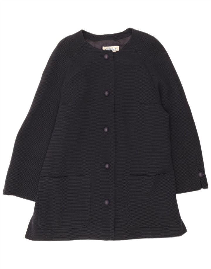 Jaqueta blazer feminina Carisma Longline 5 botões IT 50 XL azul marinho lã