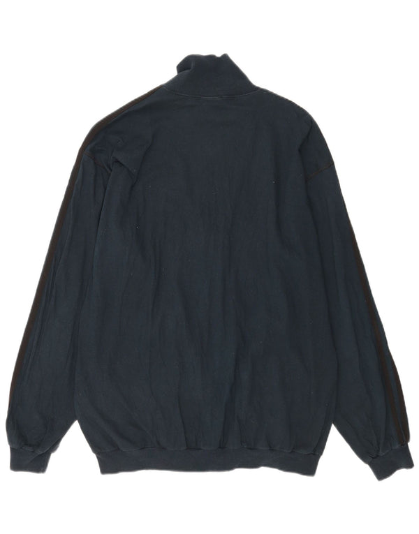 Adidas Mens Tracksuit Top Jacket UK 40/42 Médio Azul Marinho Algodão