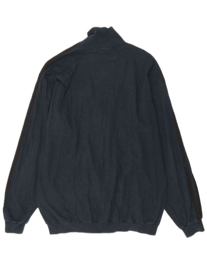 Adidas Mens Tracksuit Top Jacket UK 40/42 Médio Azul Marinho Algodão