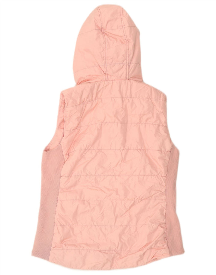 Colete acolchoado com capuz feminino Fila UK 14 poliéster rosa médio