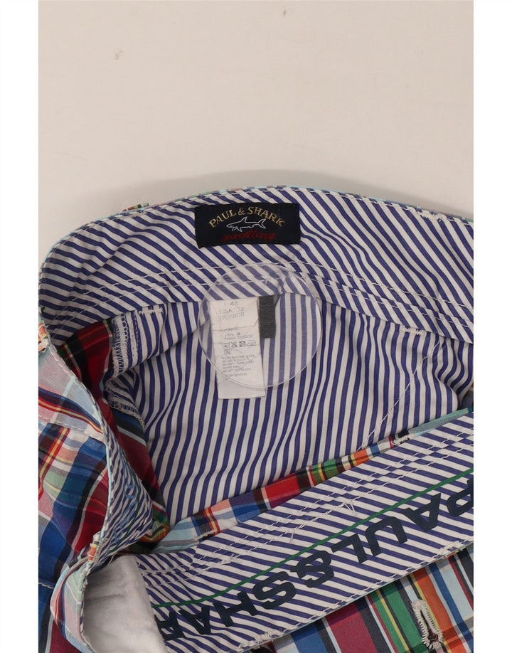 Paul & Shark Mens Chino Shorts IT 48 Médio W32 Algodão xadrez multicolorido