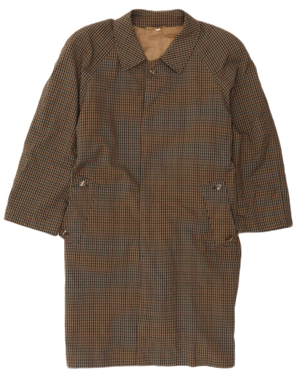 Sobretudo feminino vintage UK 18 XL marrom guingão