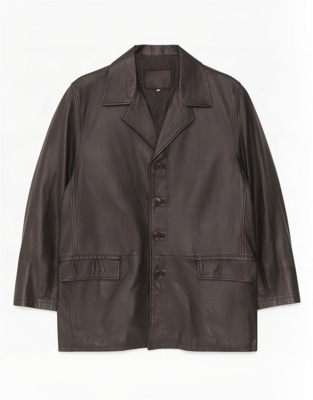 Casaco de couro masculino vintage UK 40 grande preto