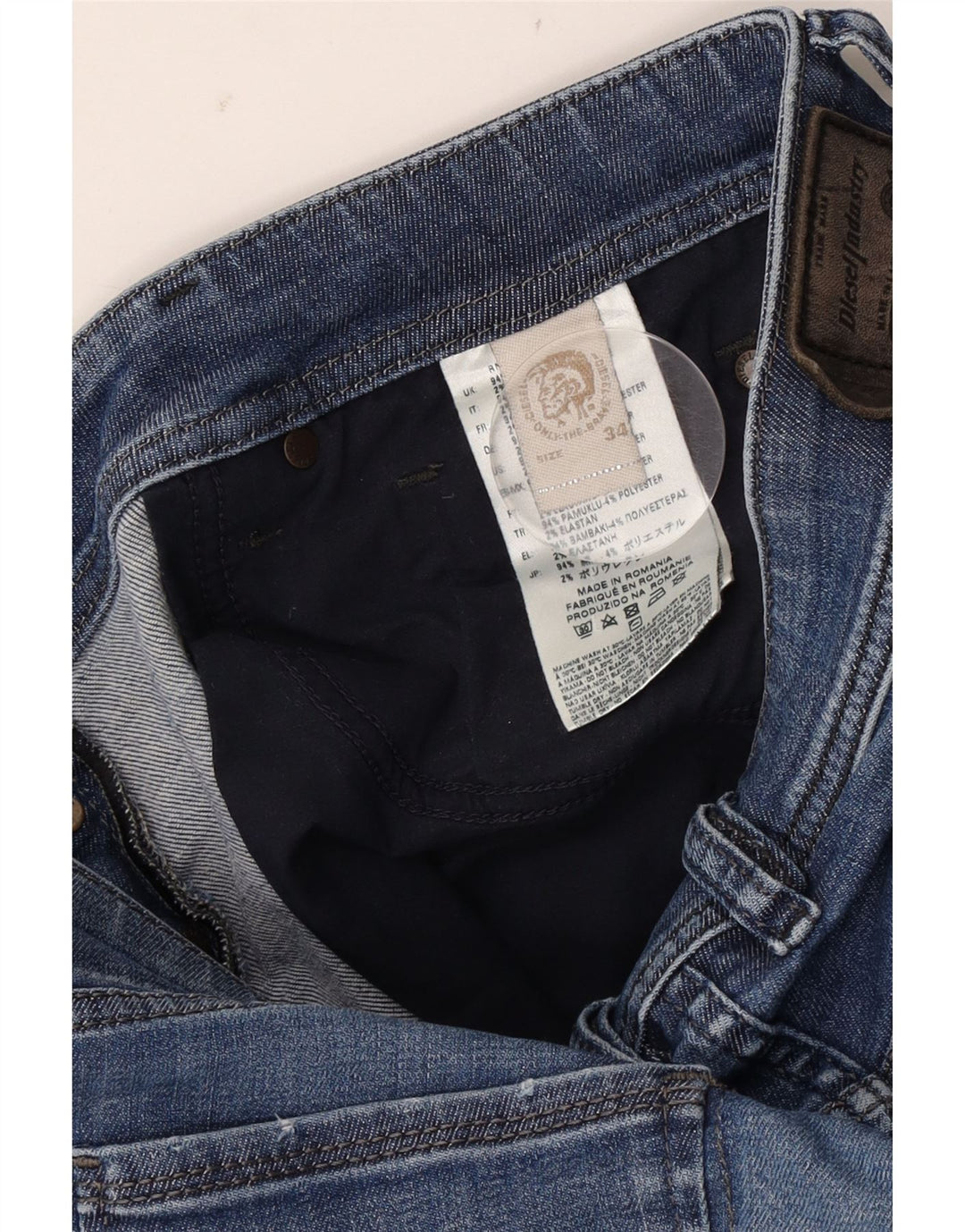 Diesel Masculino Thanaz Slim Jeans W34 L30 Azul Algodão
