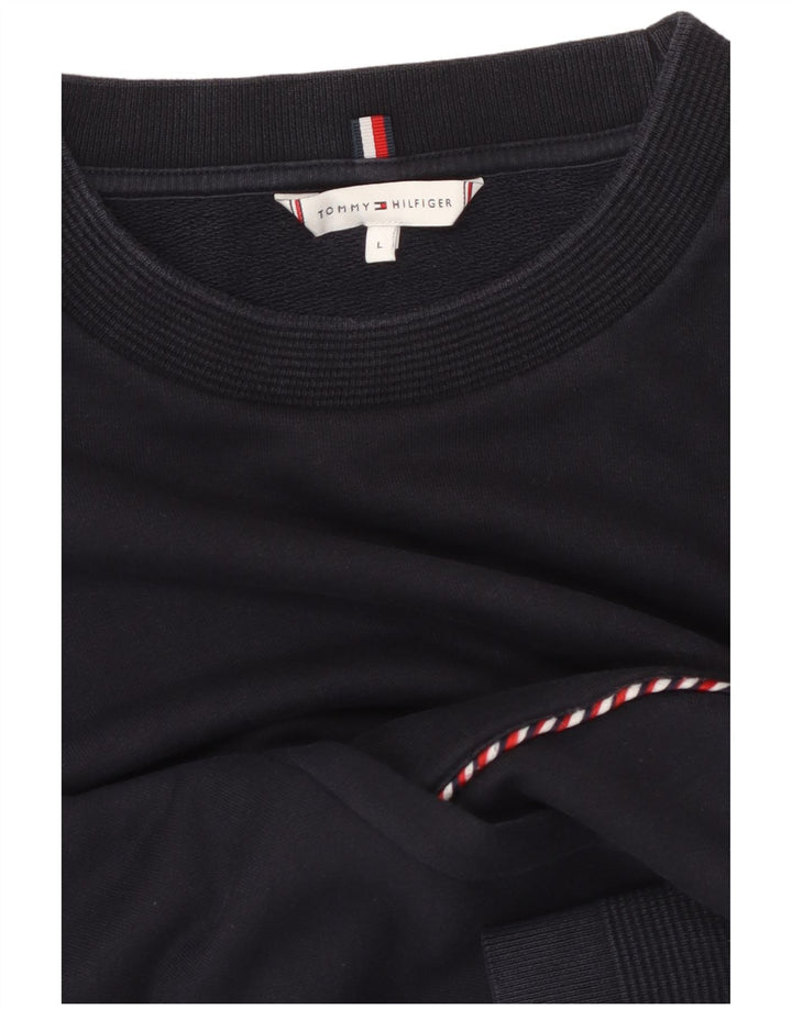 TOMMY HILFIGER Womens Sweatshirt Jumper UK 16 Large Navy Blue