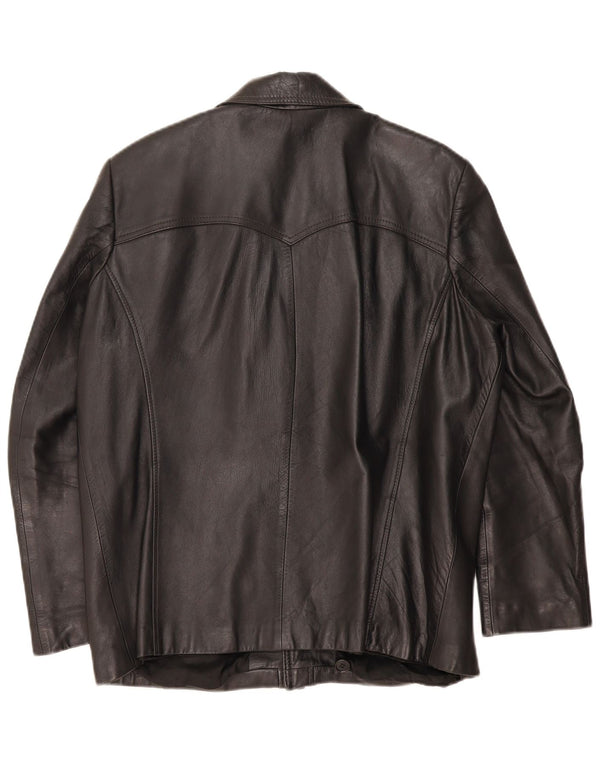 Jaqueta de couro masculina vintage EU 51 grande couro preto