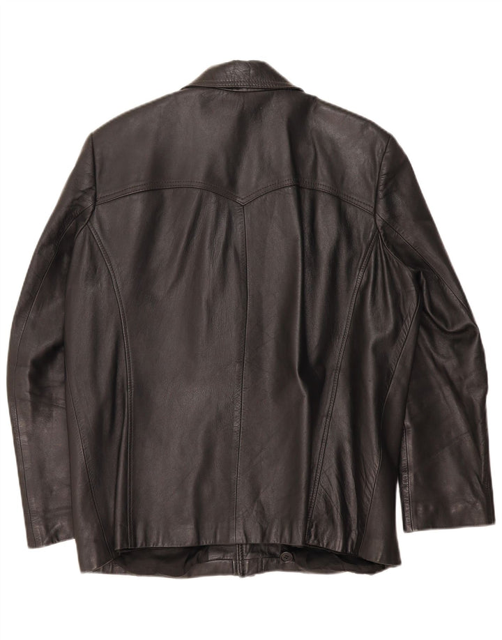 Jaqueta de couro masculina vintage EU 51 grande couro preto