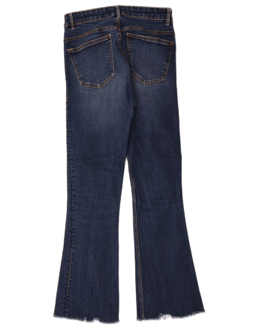 Zara Calça Jeans Feminina Crop Flared EU 34 2XS W24 L25 Azul